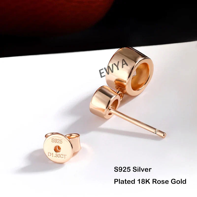 Bezel Full 2.6cttw D Color Moissanite Drop Earrings for Women S925 Silver Plated 18K Rose Gold Bubble Diamond Stud Earring