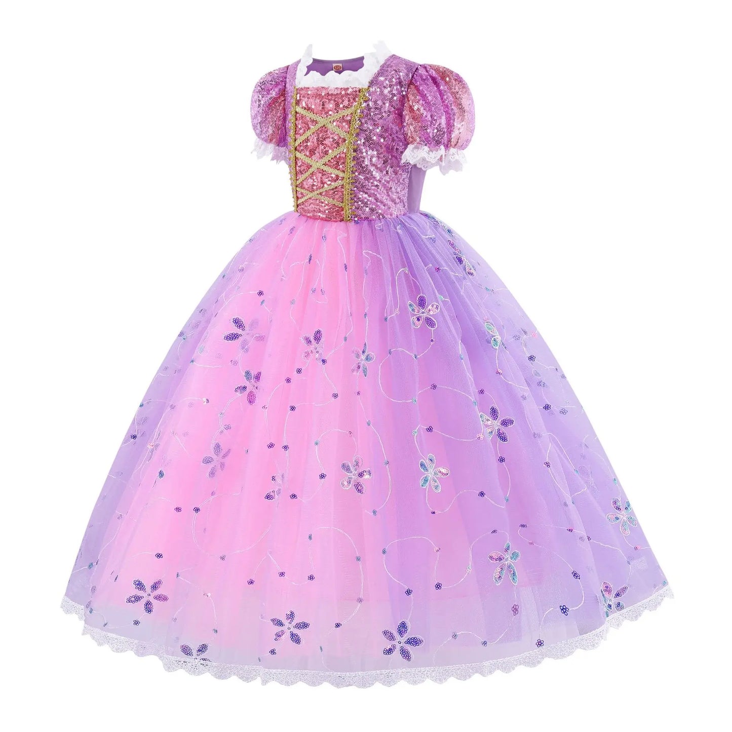 Girl Rapunzal Princess Dress Halloween Cosplay Ball Gown Party Costume Disguise Kids Outfit Children Clothes