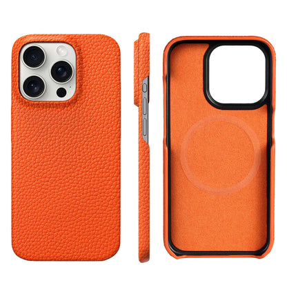 Natural Cowhide Leather for Magsafe Case for iPhone 16 15 Pro Max Promax 15Pro 16Pro Luxury Magnetic Phone Back Cover