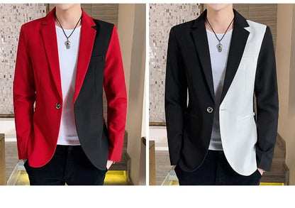 2022 Spring New Gradient Color Suit Jacket Men's Streetwear Korean Slim Fit Casual Blazer Wedding Business Clothing Suit Coats