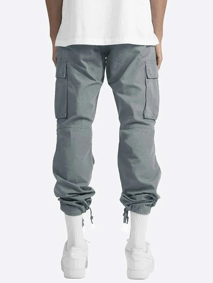 American Men Cargo Pants Casual Work Trousers Multi-pocket Workwear Straight Pants Spring Autumn Lightweight Fashion Streetwear