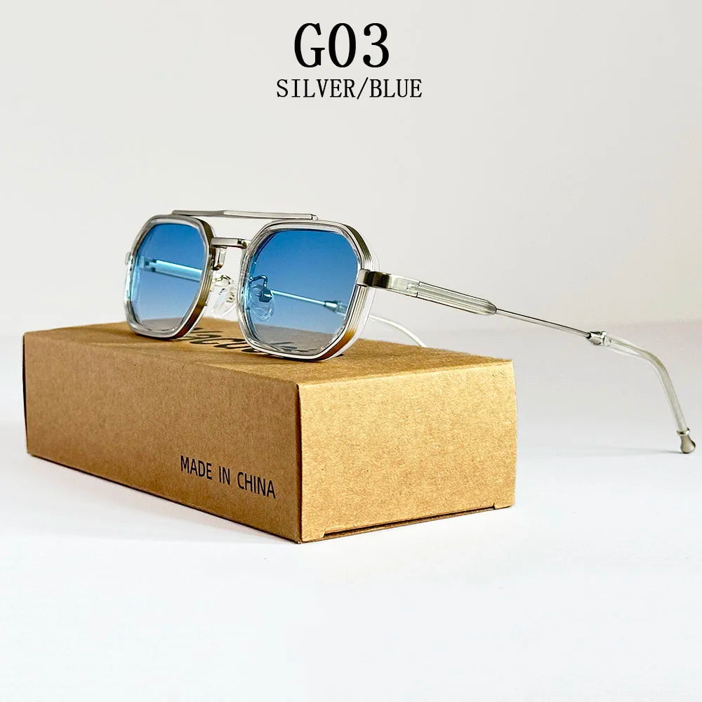 Square Punk Sunglasses For Men Luxury Vintage Steampunk Sunglasses Women Trendy Fashion Glasses Dropshipping Gafas De Sol Hombre