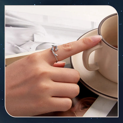 925 Sterling Silver Colorful 12 Zodiac Open Ring For Women , Rainbow Zircon Crystal Stackable Rings Girl Family Gift