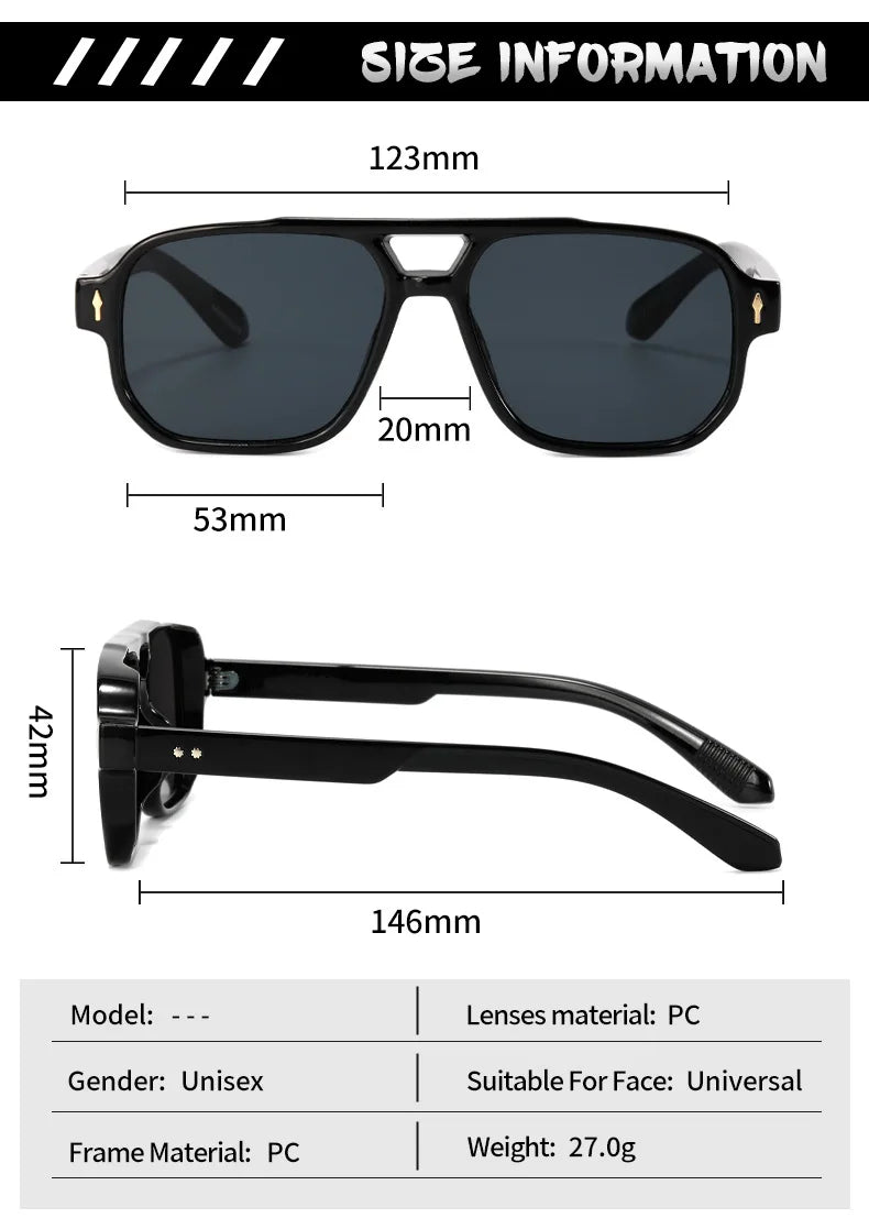 Square Sunglass Men Retro Vacation Yellow Sunglasses Women Trendy Vintage Fashion Glasses Luxury Gafas De Sol Hombre Zonnebril