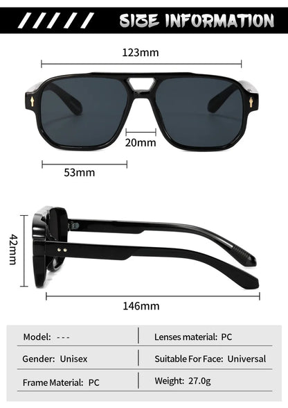 Square Sunglass Men Retro Vacation Yellow Sunglasses Women Trendy Vintage Fashion Glasses Luxury Gafas De Sol Hombre Zonnebril
