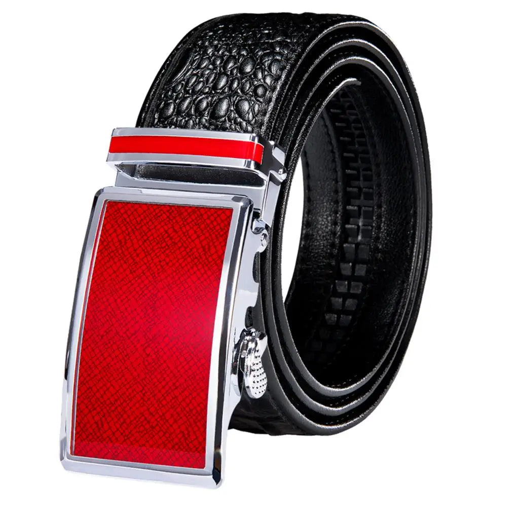 Crocodile Designer Luxury Genuine Leather Belts for Men Casual Jeans Belt Strap Gold Automatic Buckle Black Belt PD-2036