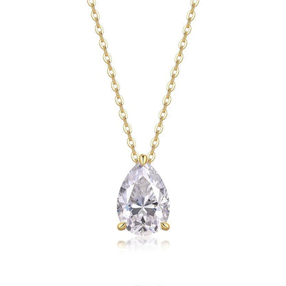 1-5ct Pear Cut Moissanite Pandent Necklace GRA Certified 925 Sterling Silver Plated 18k Gold Dainty Necklaces for Women