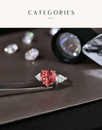 4CT Heart Cut Moissanite Ring 10*10mm D Color 925 Sterling Silver Solitaire Ring Engagement Wedding Jewelry Top Quality