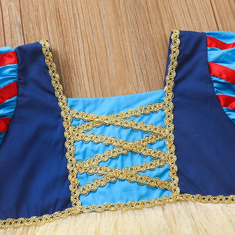 Kids Girl Snow White Dress Summer Short Sleeved Birthday Party Elsa Princess 2026 New Halloween Costume for Girls 2-8 Years Old