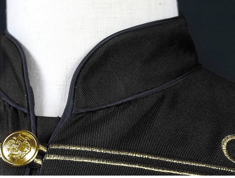 2025 New Black-gold/Silver Halloween Blazer Jacket for Men and Women,medieval Court Dress, Vintage Gothic Steam Drummer Costume