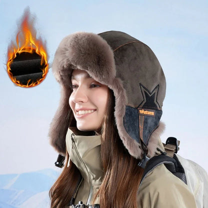 1pc Winter Warm Trapper Pilot Caps for Men,Hunting Warm Ear Flap Russian Winter Ski Cold Weather Bomber Hats