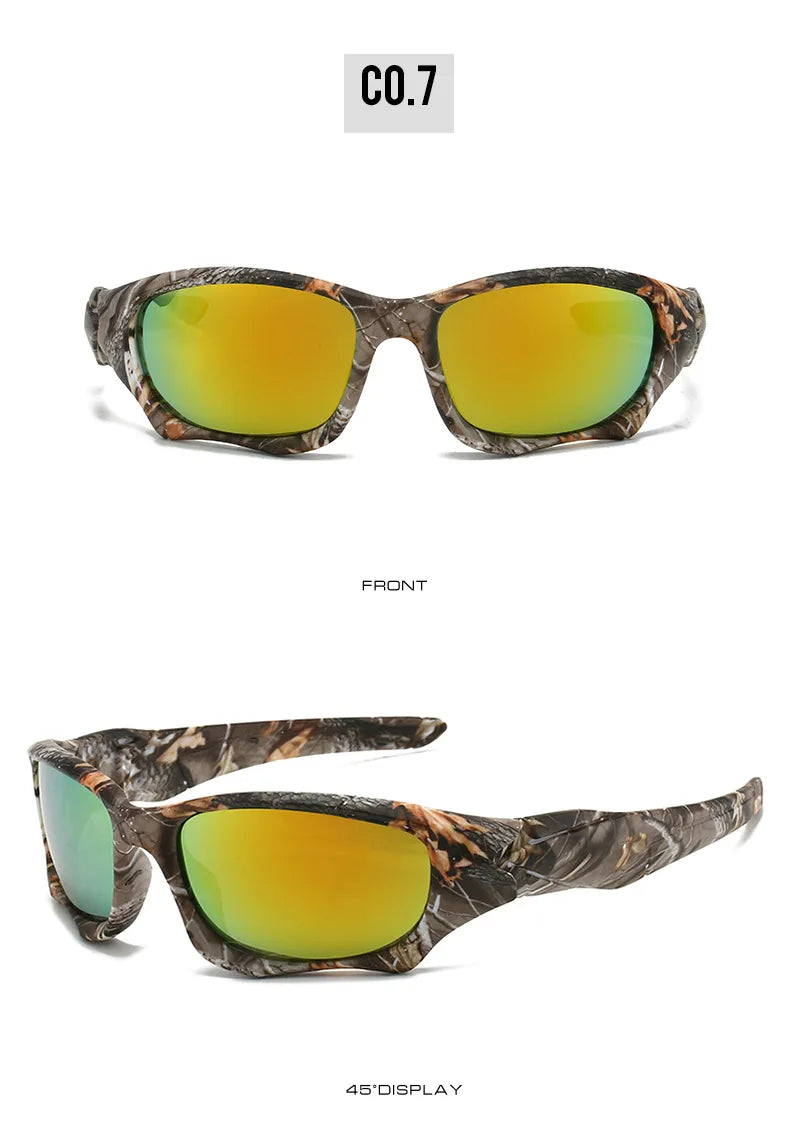 New UV400 Punk Men's Fashion Sport Sunglasses Cycling Driving Tactical Windproof  Coated Frame Fishing Riding Sun Glasses