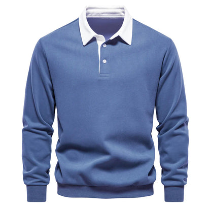 2023 New Autumn Fashion Design Polo Neck Sweatshirts for Men Casual and Social Wear Quality Cotton Mens Sweatshirts