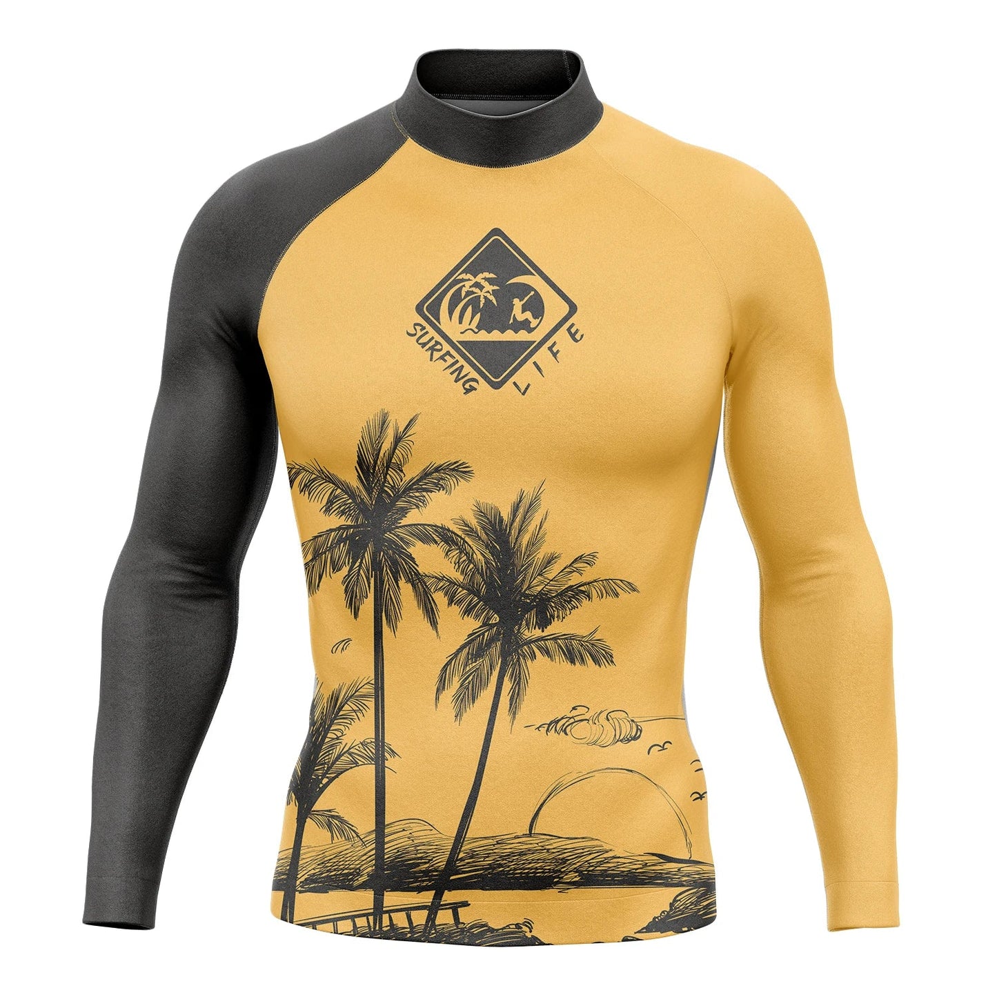 Men's Long Sleeve Snorkeling Surfing Shirt Rashguard Diving UV Protection Beach Sunwear Swimwear UPF Gym Clothes