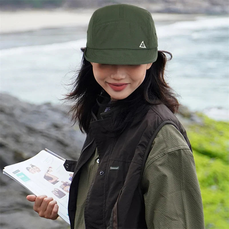Outdoor Quick-Dry Baseball Cap Women's Korea Short Brim Baseball Hat Men and Women Casual Street Soft Brim Five-Piece Sun Hat