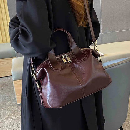 MS Genuine Leather Woman Bags Luxury Retro Shoulder Handbag Vintage Lady Messenger Casual Tote Crossbody Purses Black 2023 New