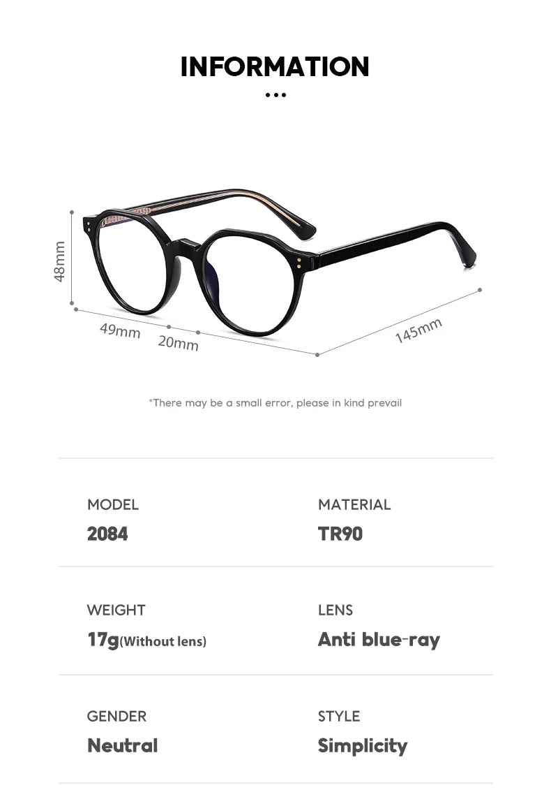 Simple Fashion Geometric Polygonal Personalized Design Blue Light Reading Glasses Customizable Prescription PFD2084