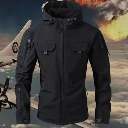 Men's Winter Tactical Military Jackets Hood Waterproof Hiking Camping Sport Fleece Coat Climbing Softshell Trekking Outdoor Wear