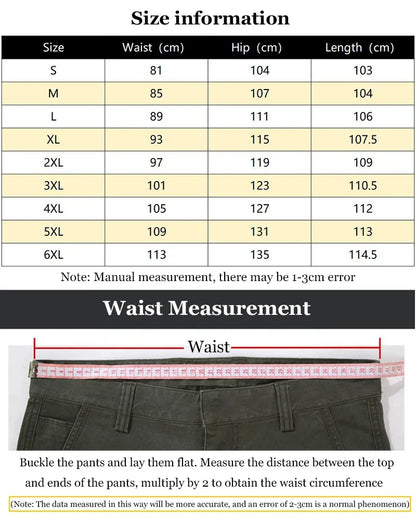 Plus Size 6XL Mens Tactical Pants Multiple Pocket Elasticity Military Urban Commuter Tacitcal Trousers Men Slim Fat Cargo Pants