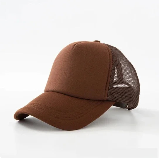 Unisex Cheaper 5 Panel Trucker Hat For Adult Summer Net Baseball Cap Men Women Sponge Mesh Adjustable Sun Hat Visor