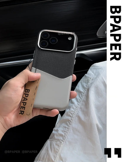 Case For iPhone 17 Pro Max Air Leather and Fabric Splicing Texture Card Insertion Magnetic Phone Cover For iPhone 17 Pro Shell