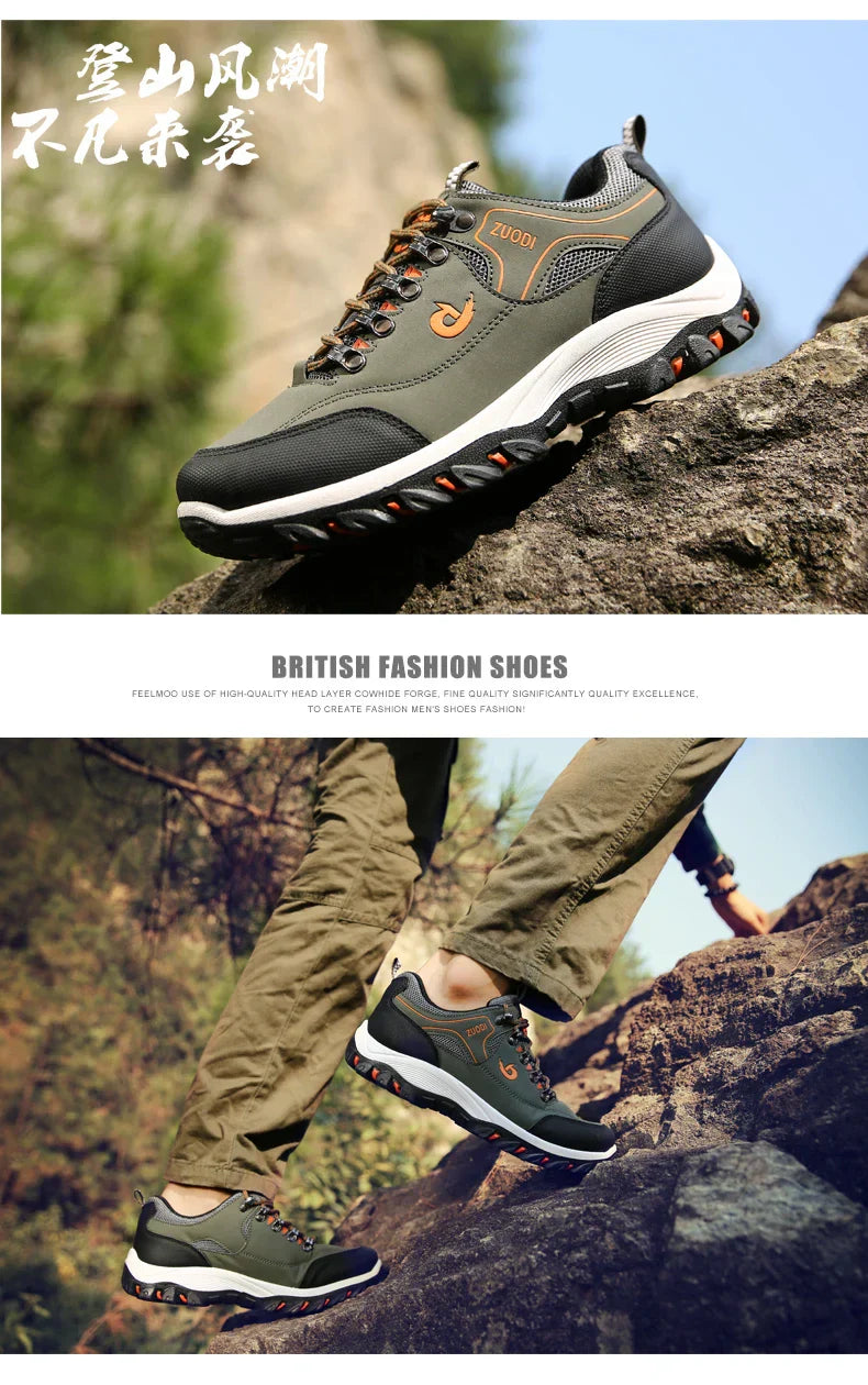 Men's leather Casual Shoes, Men's Sports Shoes, Spring,Autumn,Winter Shoes, Men's Tennis lightweight Wear-resistant Hiking Shoes