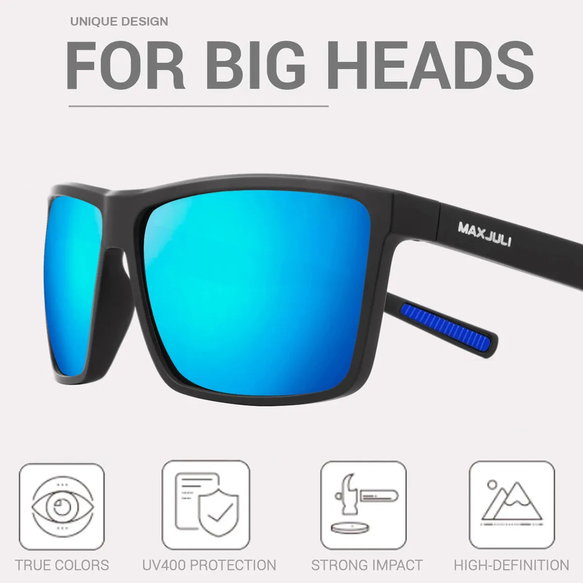 Polarized Extra Big Sunglasses for Men Women with Big Heads UV 400 Protection Sun glasses 8125