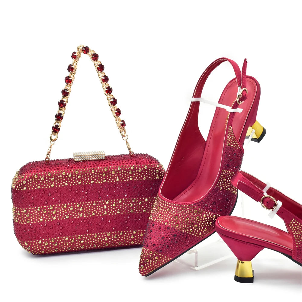 Designer Shoe and Bag Sets From Italy Original Italian Shoes and Bag Set for Women Wedding Shoes for Women Bride Party Pumps