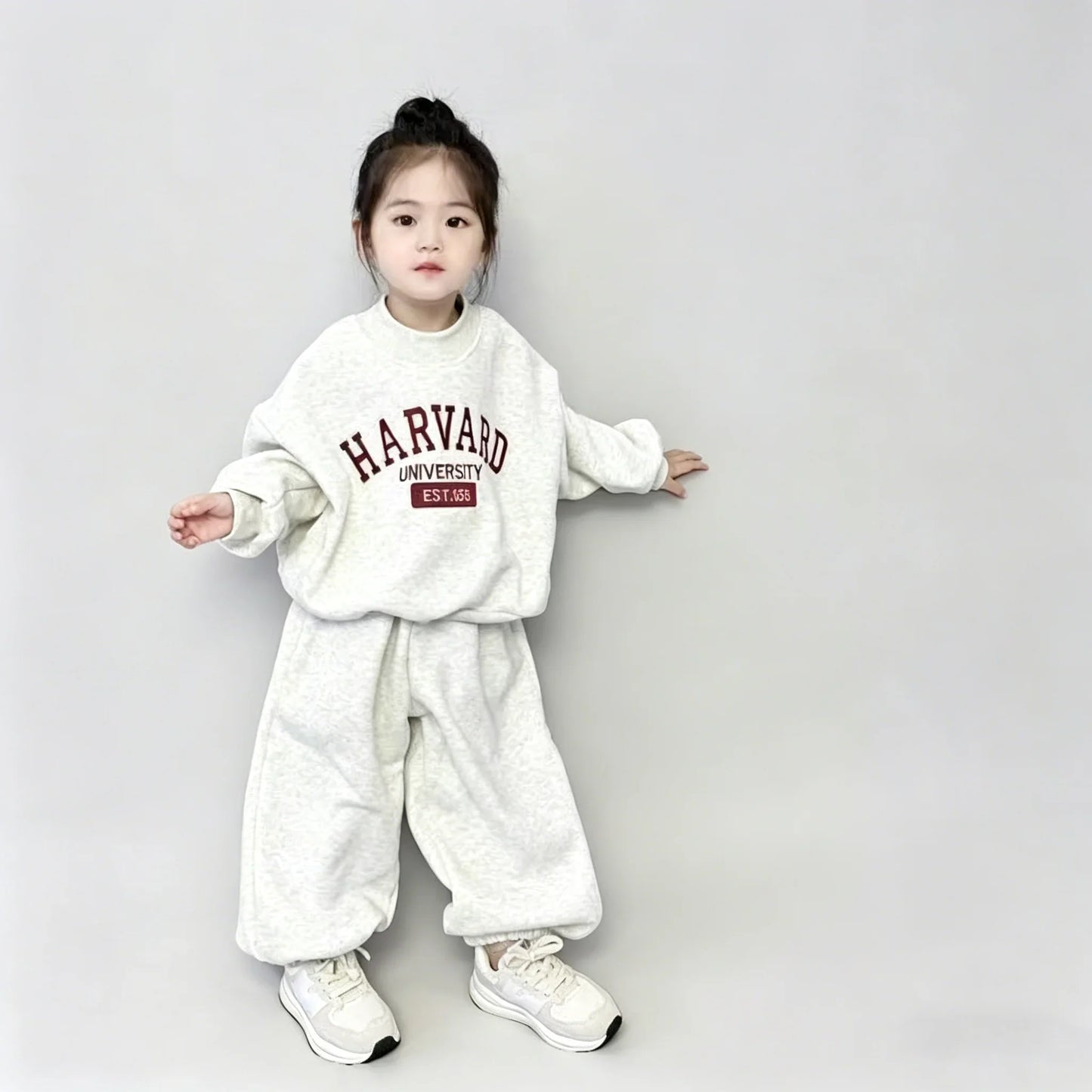 Children Clothing Sweatshirt Sets Autumn Baby Boys Girls Fashion Simple Letter Print Pullover Top+Pants 2PCS Suit Kids Tracksuit