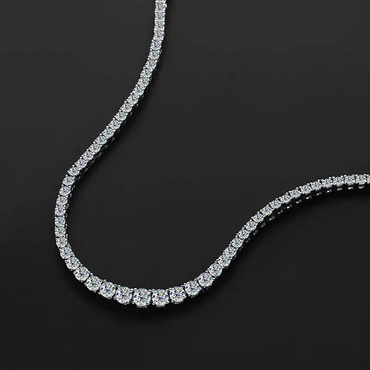 Moissanite Tennis Necklace For Women S925 Silver Plated 18k Gold Gradient Lab Diamond Neck Chain Luxury Jewelry GRA