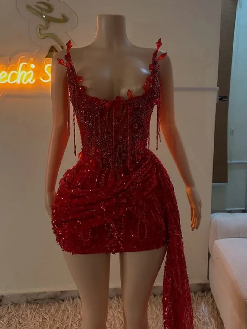 Sexy Short Prom Dress Beads Crystals Diamonds Birthday Party Gown Cocktail Homecoming Dresses Blackgirls Customized