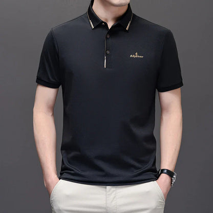 High End Brand 2024 Men's Summer New Luxury Printed Polo Shirt Trend Casual Breathable Versatile Lapel T-shirt Men's Clothing
