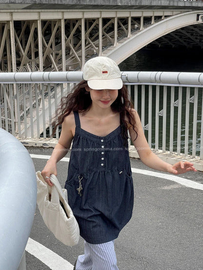 Korean Sle ort Denim Overalls Women's Faionable Summer Dr Vest Dr No Brand Commute Sle 00% Other Material