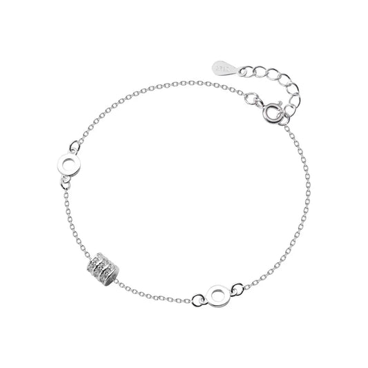 Nouveau Bracelet De Luxe À Breloques Ronds Géométriques Pour Femmes En Argent Sterling 925, Bijoux Tennis À Maillons Scintillants, Collection 2025