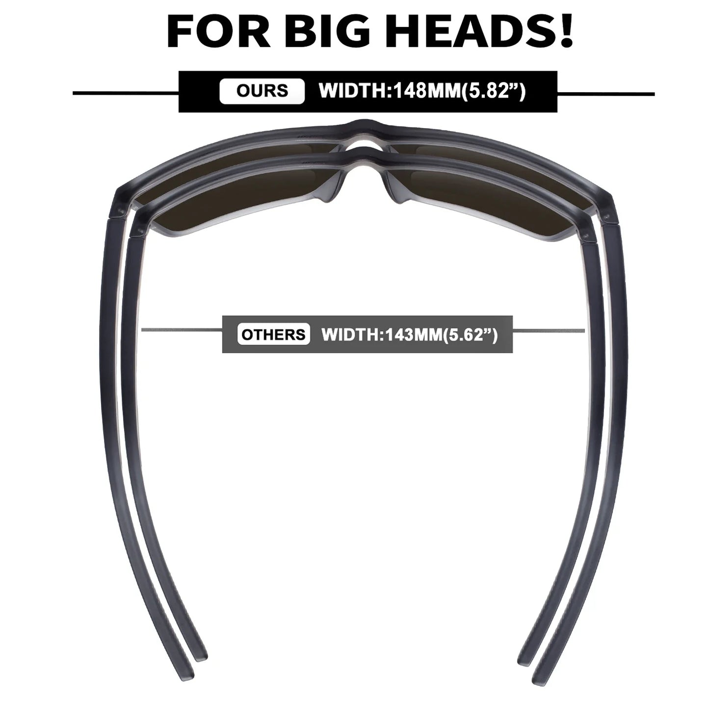 XL Z87 Polarized Safety Sport Sunglasses for Men Women Big Wide Heads TR90 Ultralight UV400 Oversized Outdoor Work Shades 8108