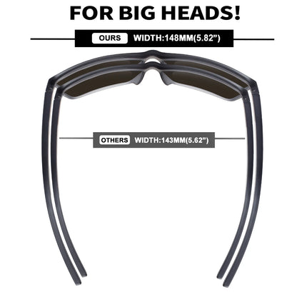 XL Z87 Polarized Safety Sport Sunglasses for Men Women Big Wide Heads TR90 Ultralight UV400 Oversized Outdoor Work Shades 8108