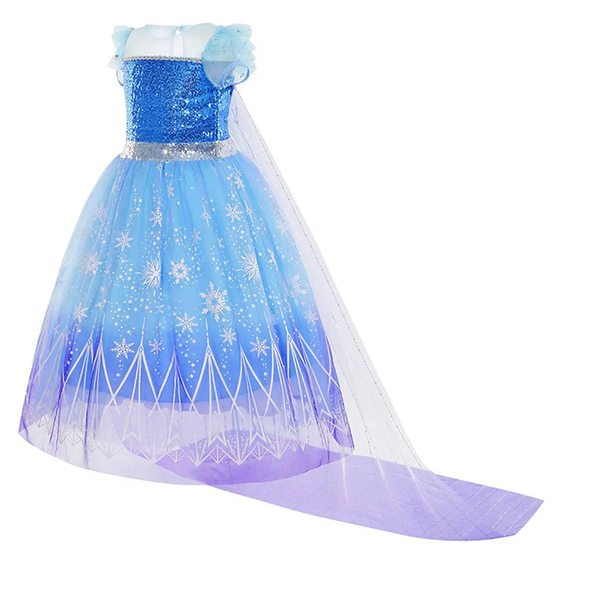 2026 Disney Elsa Costume for Girls Light-Up Frozen Snow Queen Dress With LED Lights Fancy Frock for Kids Birthday Party Set