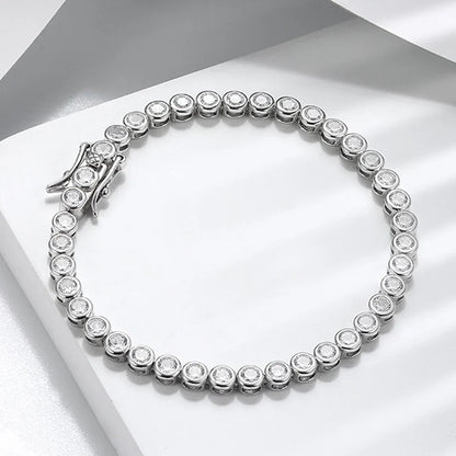 D VVS1 Round Moissanite Tennis Bracelet Original s925 Sterling Silver Plated 18k Gold with GRA Bracelets for Women Man
