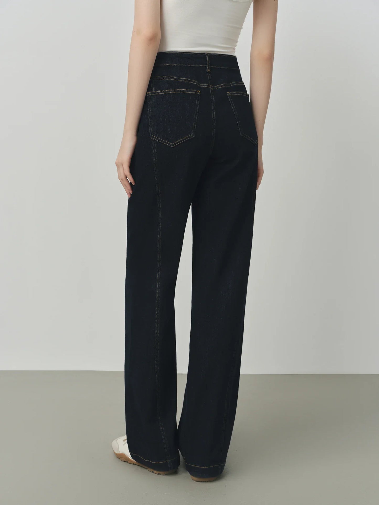 Retro Raw Denim High-waist Straight-leg Jeans Women's 2025 Early Autumn New 3D Cut Slimming Jeans 25FS13104