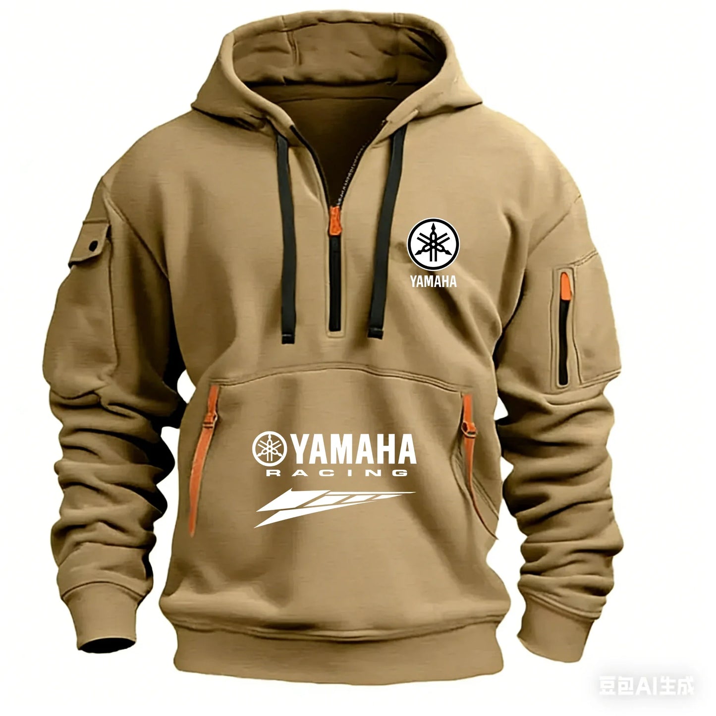 2026 New Yamaha Logo Racing Motorcycle Racing Outdoor Sports Men's Half Zipper Pocket Women's Large Hoodie