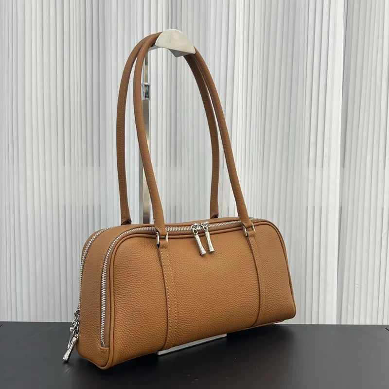 Elegant Versatile Suede Underarm Bags For Women Premium Soft Genuine Leather Shoulder Bag For Office Commute Lady Handbags New