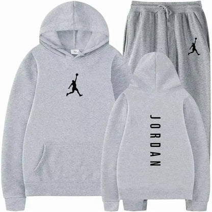 2026 Spring/Summer New Collection Outdoor Fitness Basketball Casual Sportswear Set, Stylish Men's Hooded Sweatshirt + Jogging Pa
