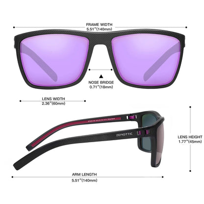 Polarized Sunglasses for Men Shades Lightweight TR90 Frame UV400 Protection Square Outdoor Trave Driving Sun Glasses