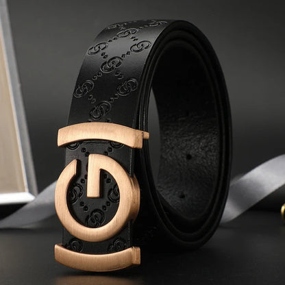 High Quality 34mm Work Business Strap Male men Belts Metal Buckle Brand Leather Belt Men Famous Luxury belt for men jeans