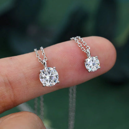 1/2/3CT Moissanite Pendant Necklace for Women D Color VVS1 Solitaire Diamond Neck Chain 925 Silver Plated 18k Gold Fine Jewelry