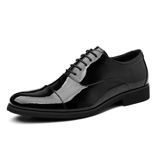 Korean Black White Leather Shoes for Men Big Size Business Casual Shoes Male Spring Autumn Lace Designer Fashion Shoe Man