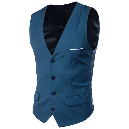 High Quality Men Suit Vest Waistcoat Business Casual Slim Groom Groomsman Wedding Men's Dress Blazer Vests Formal Party Dress