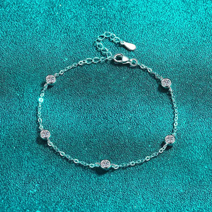 Luxury D Color Full 3/3.5mm Round Bubble Moissanite Diamond Tennis Necklace for Women Party S925 Silver 2-Layer Neck Chain