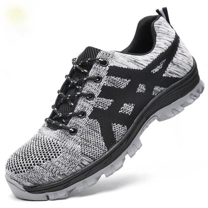 Big Size 50 Breathable Work Boots Men Safety Shoes Construction Anti-smashing Anti-puncture Steel Toe Cap Men's Protective Boots