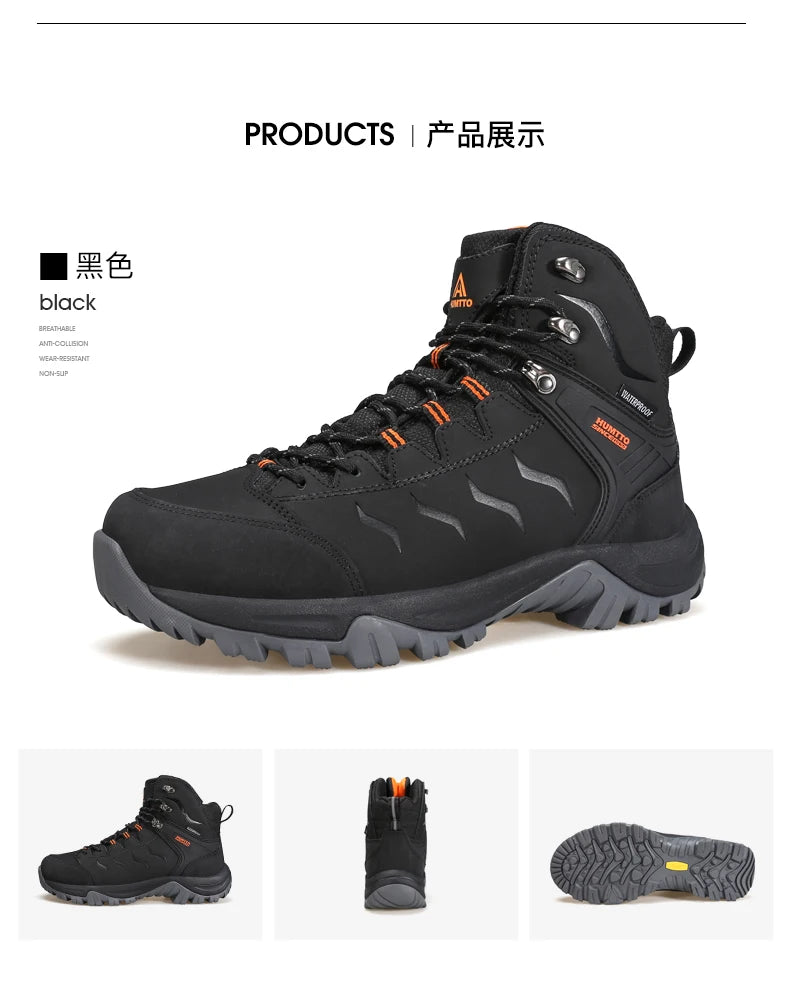 Hiking shoes Men's waterproof hunting Boots Tactical Desert Combat Ankle trekking Boots Male Women warm Leather Sneakers